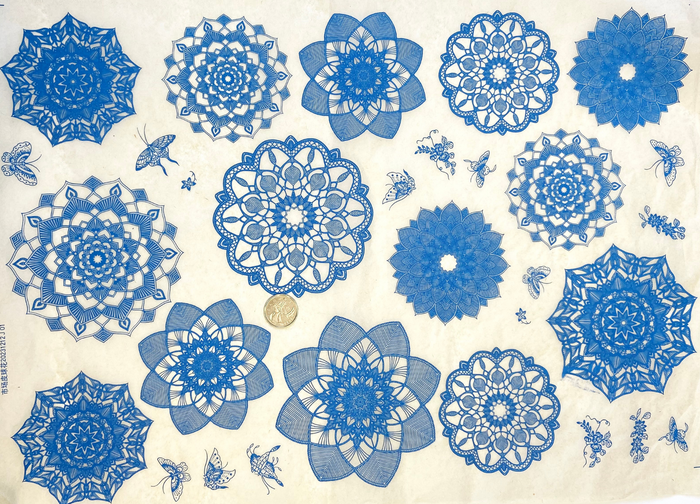 UNDERGLAZE DECAL TRANSFER - BLUE MANDALAS