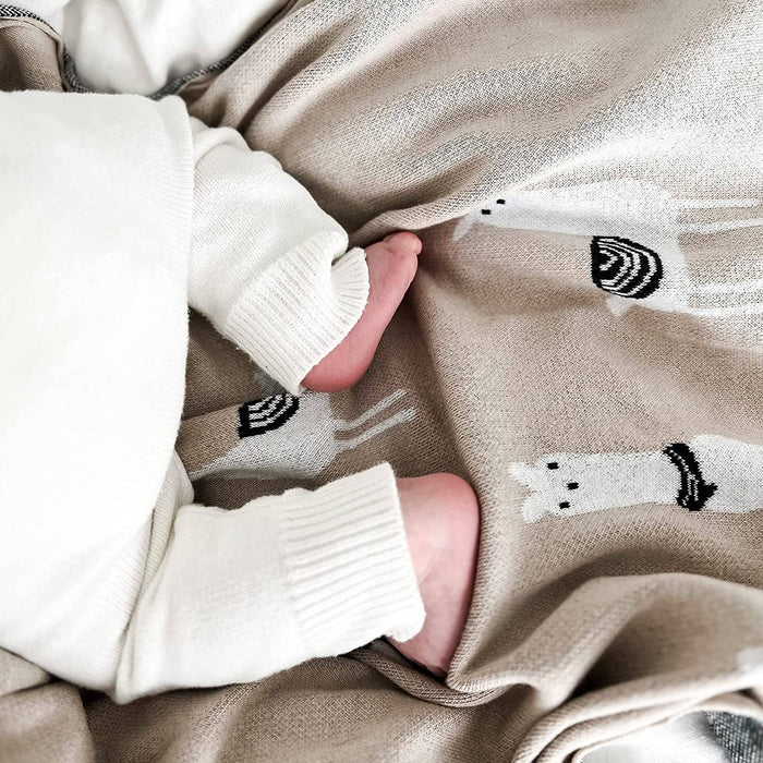 100% Luxury Cotton Swaddle Receiving Baby Blanket - Llama