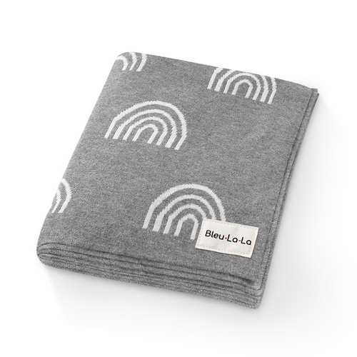 100% Luxury Cotton Swaddle Receiving Baby Blanket - Rainbow