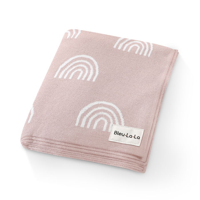 100% Luxury Cotton Swaddle Receiving Baby Blanket - Rainbow