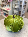 10.75" Moss Green Velvet Pumpkin