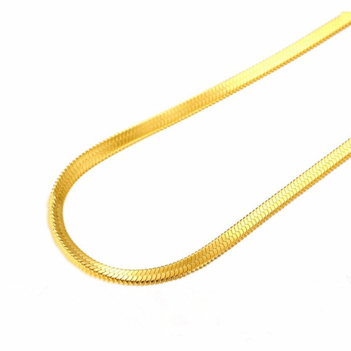 24K Gold Blade Snakebone Necklace - foxberryparkproducts