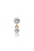 2mm-1.5mm Invisible Set Diamond Dangle Earstud - Yellow Gold