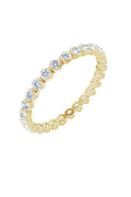 2mm Halo Diamond Eternity Band Ring - White Diamond Yellow Gold