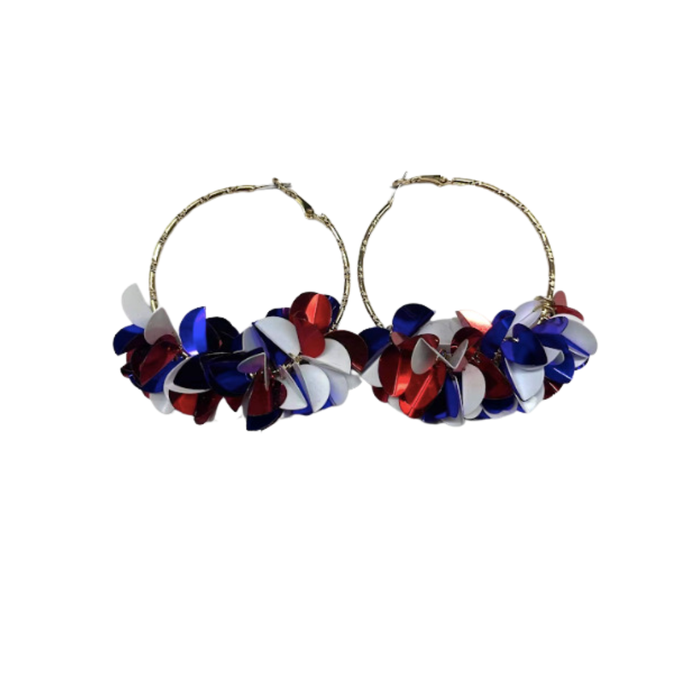 4th of July - Sprinkle Hoop Earrings