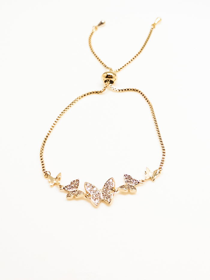 5 golden butterflies bracelet