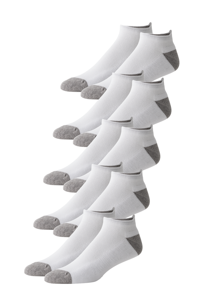 Front view of 5-Pack Everyday Ankle Sock in Bright White