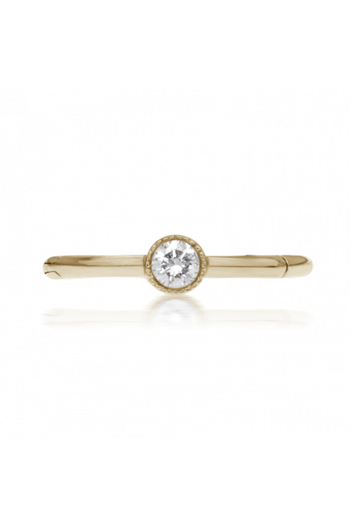 8mm Scalloped Diamond Clicker - Yellow Gold