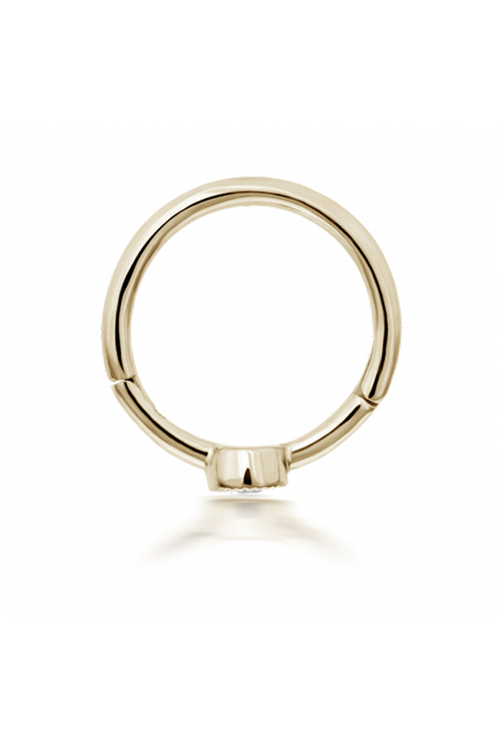 8mm Scalloped Diamond Clicker - Yellow Gold