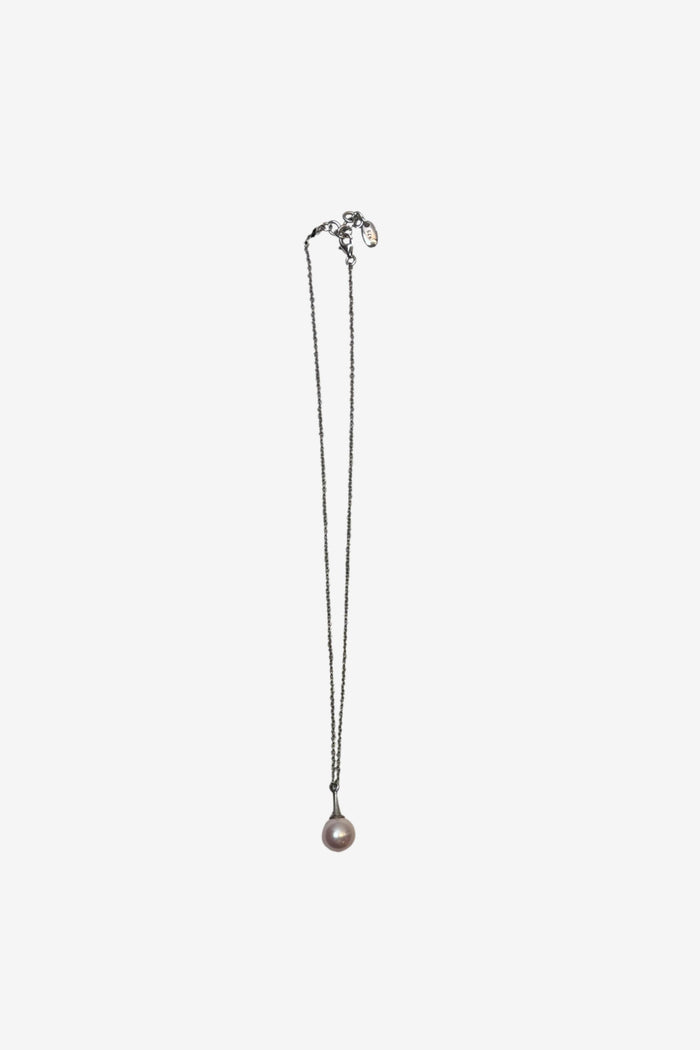 925 Silver and Pink Pearl Necklace image 0