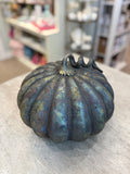 9.5" Glass Pumpkin with Curl Stem