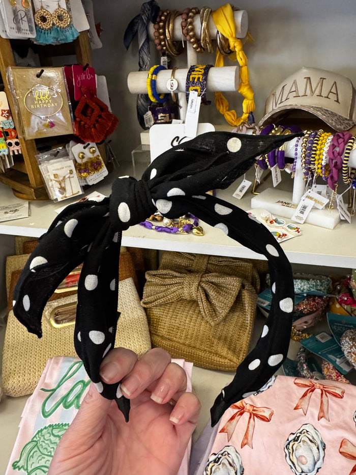 Polka Dot Bow Headband