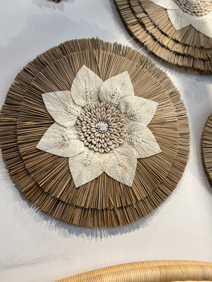 Kasey Cowrie Shell Circle Wall Decor