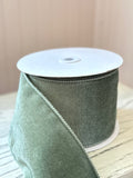 Sage Green 4 x 10yd Deluxe Velvet Satin Back Ribbon