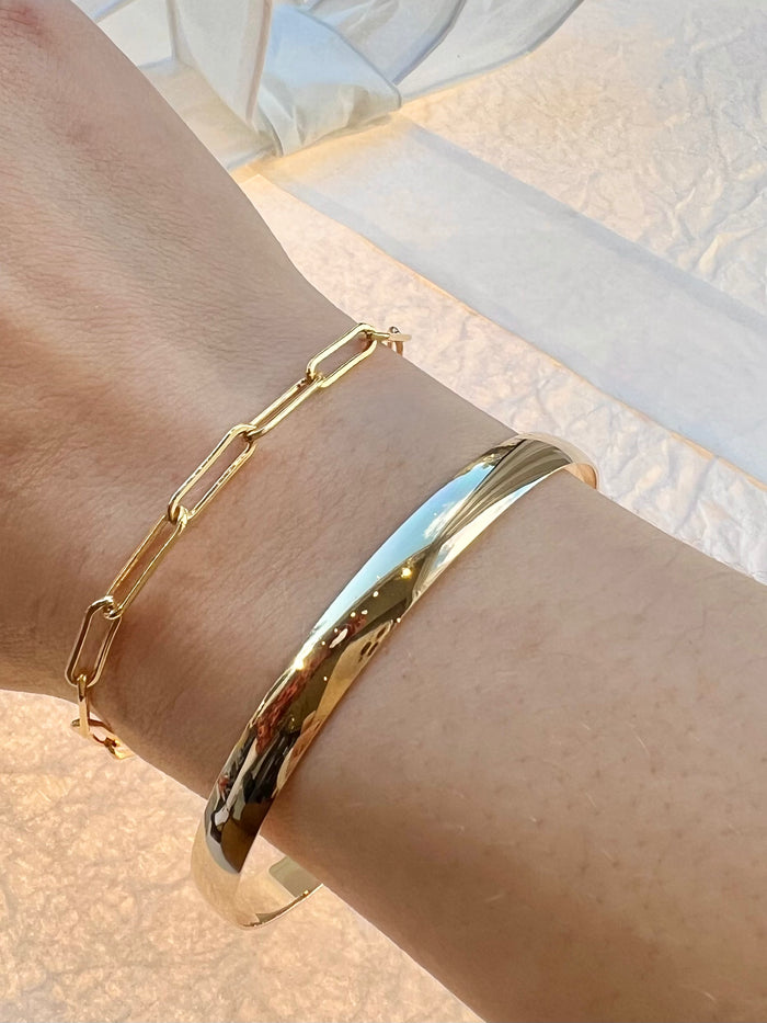 Half Round Bangle - 14k Yellow Gold