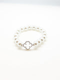 Abital Pearl Clover Bracelet in Silver
