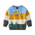 Abstract Cartoon Jacquard Double Layer Sweater | Warm Sweater For Boys