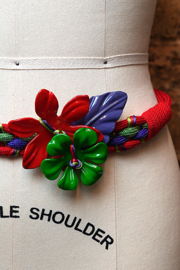 Acrylic Flowers Stretch Rope Belt image 1