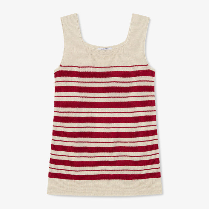 Packshot image of the Adele Tank in Crimson / Ivory