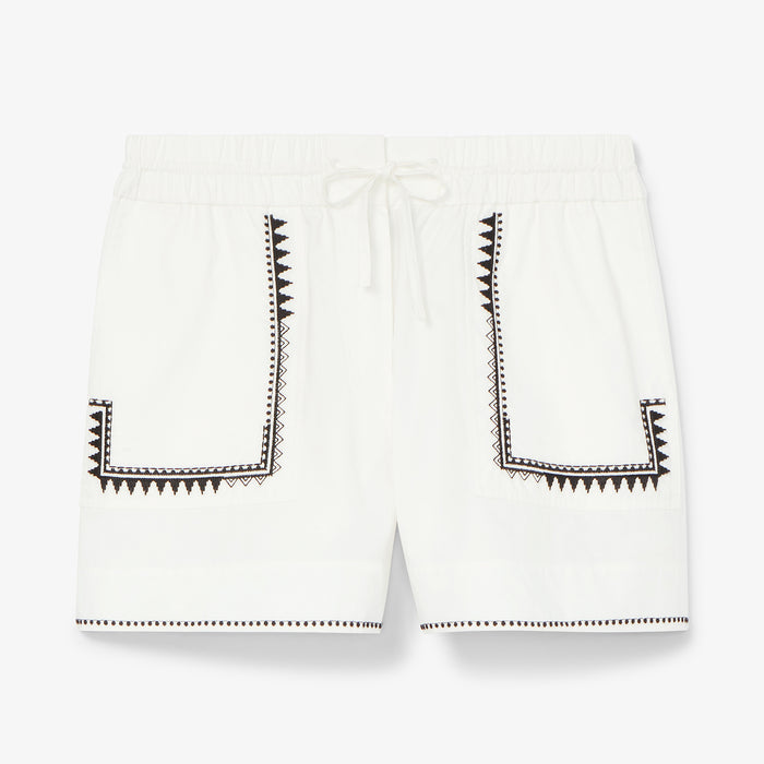 packshot image of the adina short in white