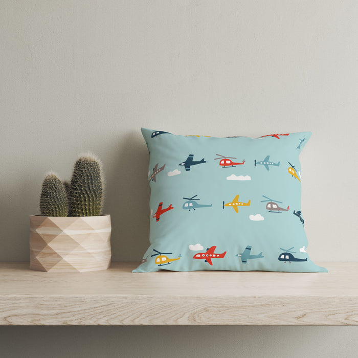 Boys Throw Pillow Transport Airplanes, Boys Bedding, Boys Nursery Decor and Accessories, Made in the USA | Pippa + June