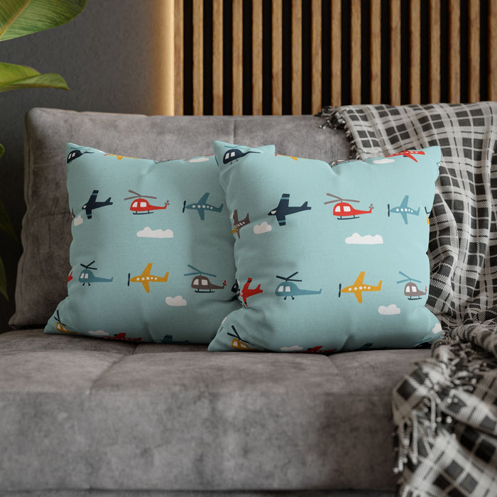 Boys Throw Pillow Transport Airplanes, Boys Bedding, Boys Nursery Decor and Accessories, Made in the USA | Pippa + June
