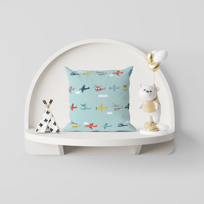 Boys Throw Pillow Transport Airplanes, Boys Bedding, Boys Nursery Decor and Accessories, Made in the USA | Pippa + June