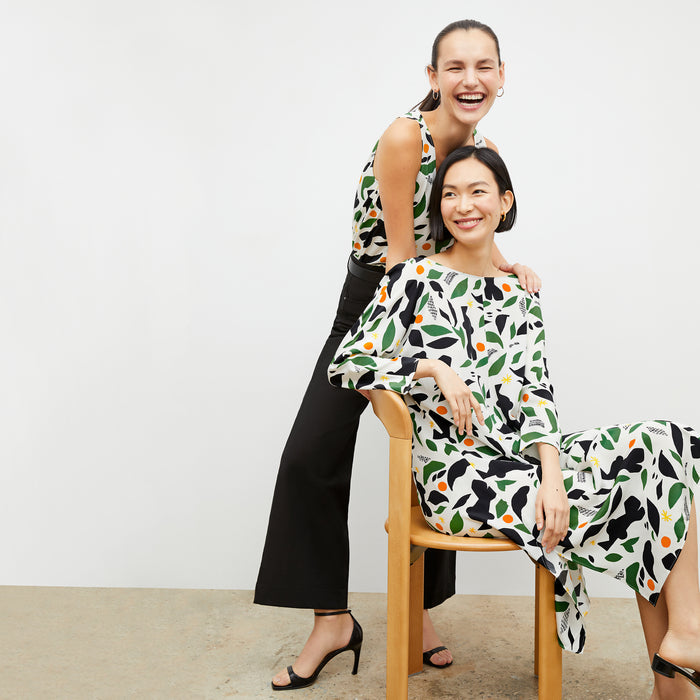 Alesia Dress - Washable Silk :: Icon Print