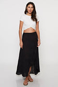 All Over Embroidered Eyelet Wrap Skirt