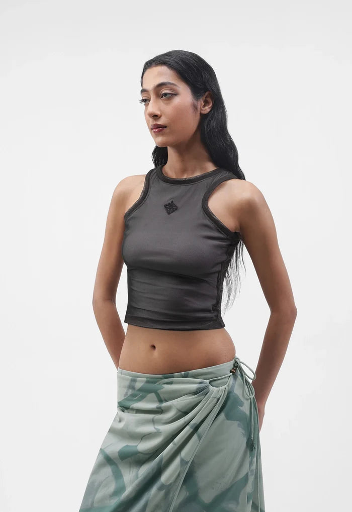 Alpha Cross Reversible Ribbed Tank Top