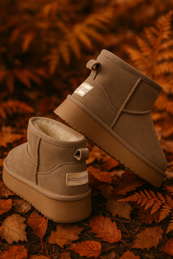 Amwell Genuine Suede Mini Boots - Chestnut