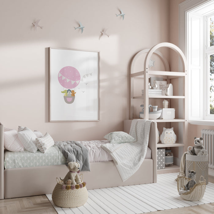 Girls Wall Art Hot Air Balloon, Baby Wall Decor, Girls Bedroom Decor, Nursery Decor, Nursery Wall Art, Made in the USA | Pippa + June