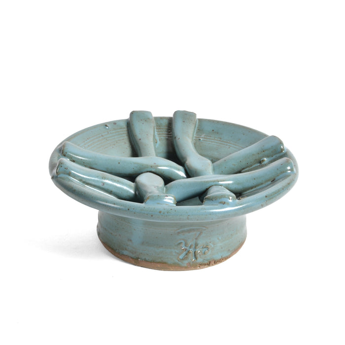Anthony Stoneware Basketweave Soap Dish, Handmade American Pottery
