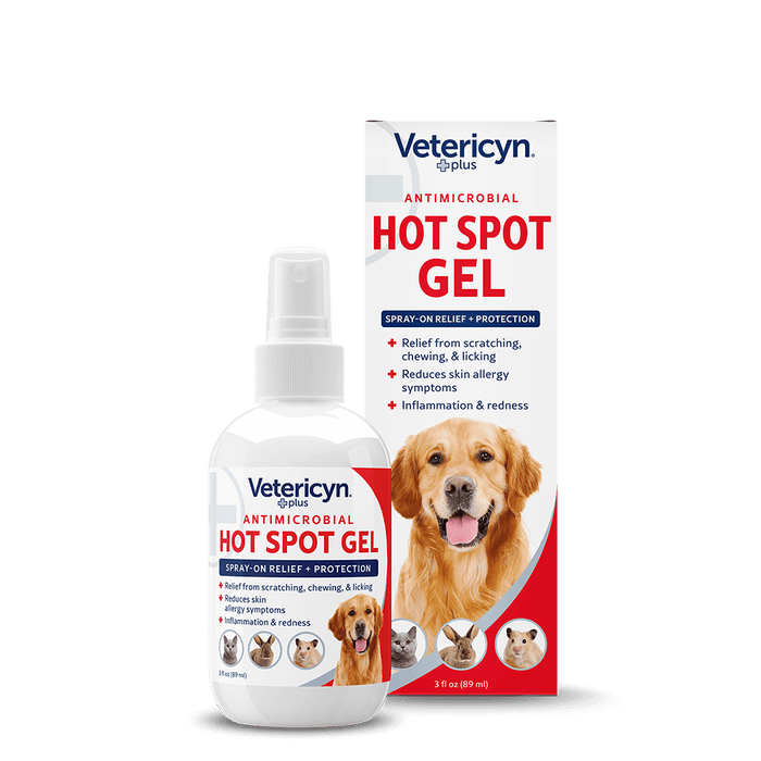 Vetericyn Plus® Antimicrobial Hot Spot Gel bottle and box