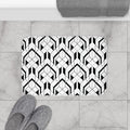 Art Deco Bath Mat Black White, Contemporary Shower Mats, Modern Bath Rugs, Bathroom Bath Mat, Modern Bathroom Decor, Minimalist Bath