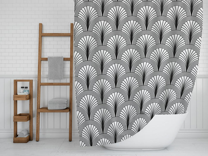Art Deco Shower Curtain Retro, Vintage Bathroom Decor | Pippa + June