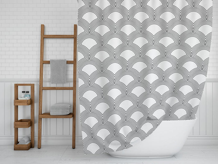 Art Deco Shower Curtain Retro, Vintage Bathroom Decor | Pippa + June