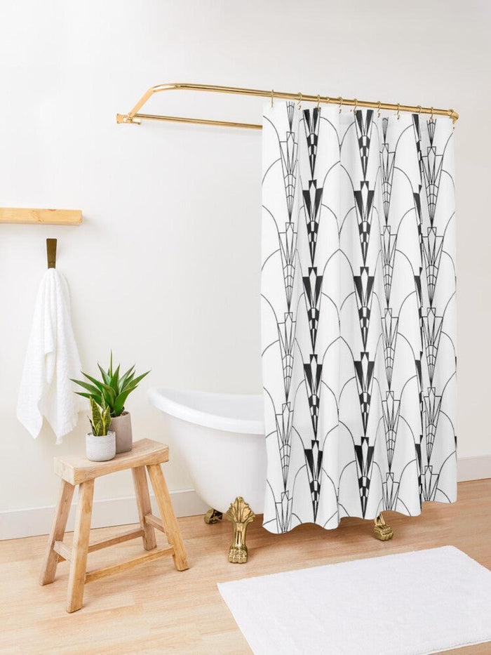 Shower Curtains 1920s Art Deco Vintage, Bath Mats and Rugs, Bathroom Decor