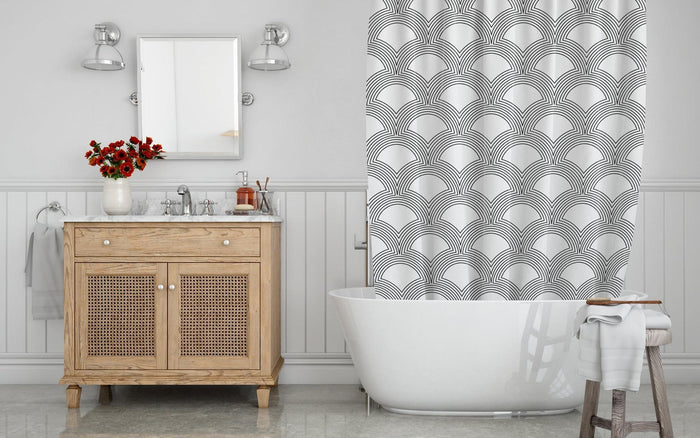 Art Deco Shower Curtain Retro, Vintage Bathroom Decor | Pippa + June