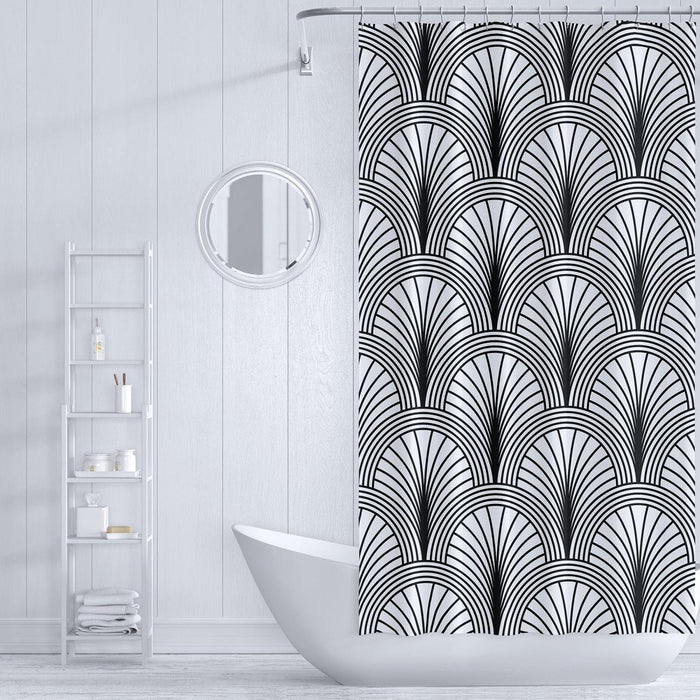 Art Deco Vintage Shower Curtain Atticus, Glam Shower Curtain, Pippa + June
