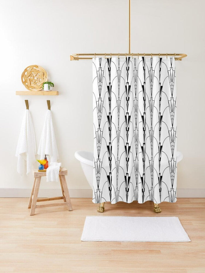 Shower Curtains 1920s Art Deco Vintage, Bath Mats and Rugs, Bathroom Decor