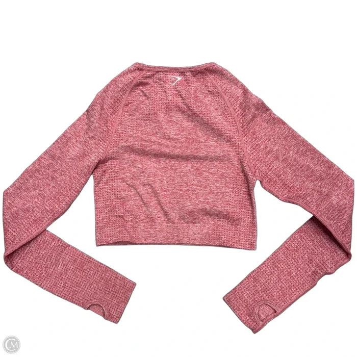 Athletic Top Long Sleeve Collar By Gym Shark In Red, Size: S