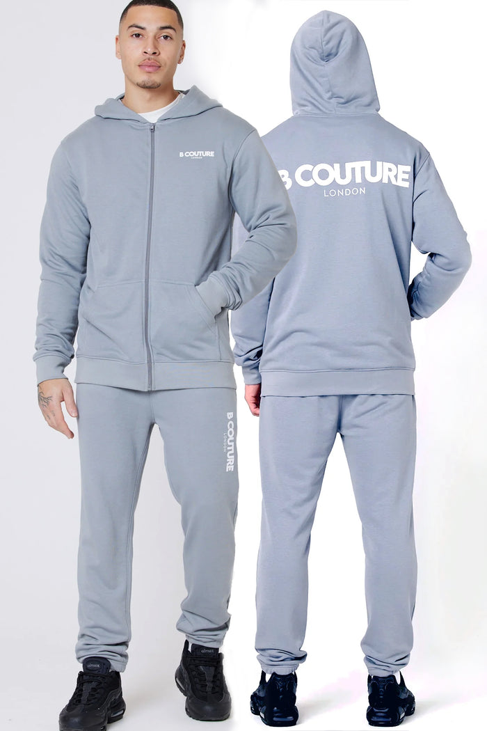 Auckland Fleece Full Zip Tracksuit - Metal Grey
