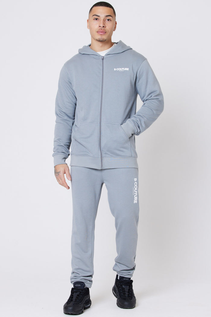 Auckland Fleece Full Zip Tracksuit - Metal Grey