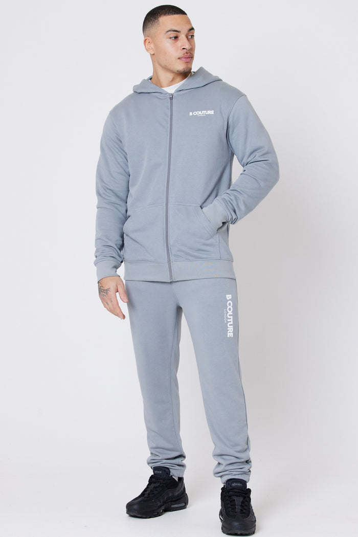 Auckland Fleece Full Zip Tracksuit - Metal Grey
