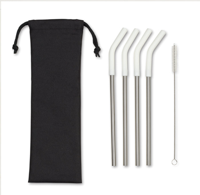 Aviana™ Poppy 4-Pack Stainless Straw Set