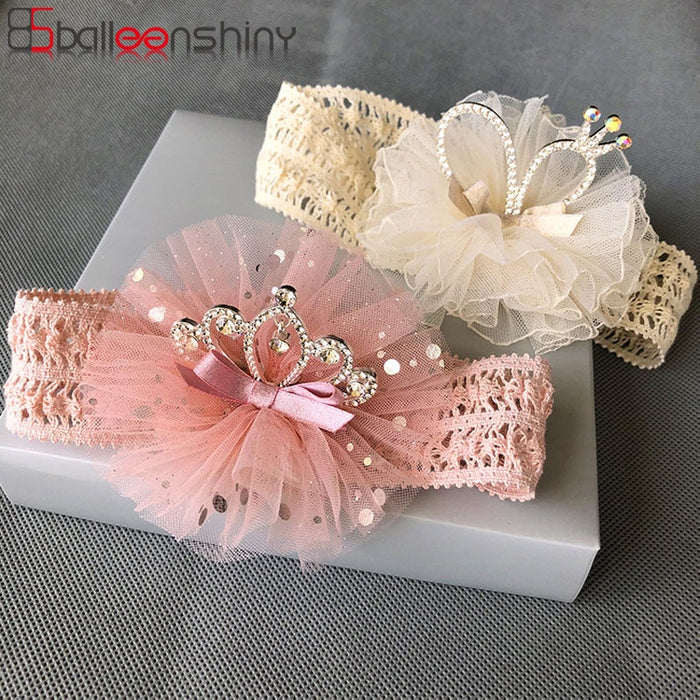 Balleen shiny Infant Child Hair Band Three-dimensional Alloy Rhinestone Crown Headdress - foxberryparkproducts