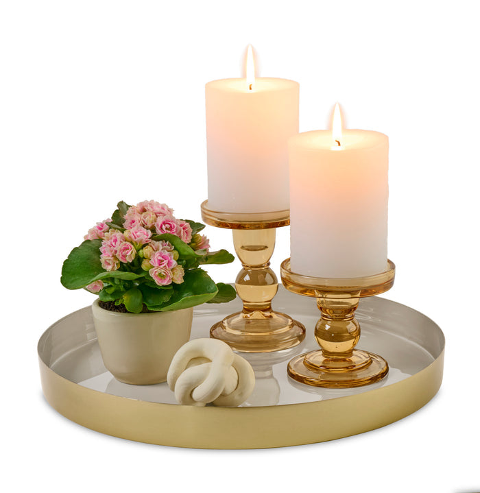 Be Home® Luxe Round Enamel Tray