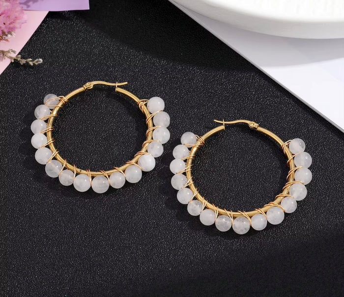Beaded Hoops