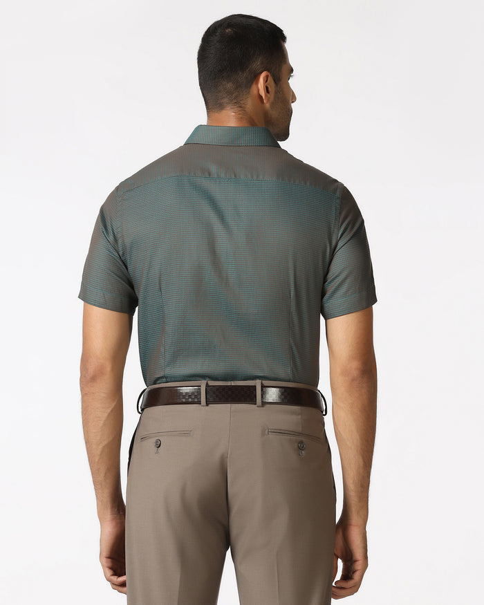 Beetle Half Sleeve Textured Shirt - Recite
